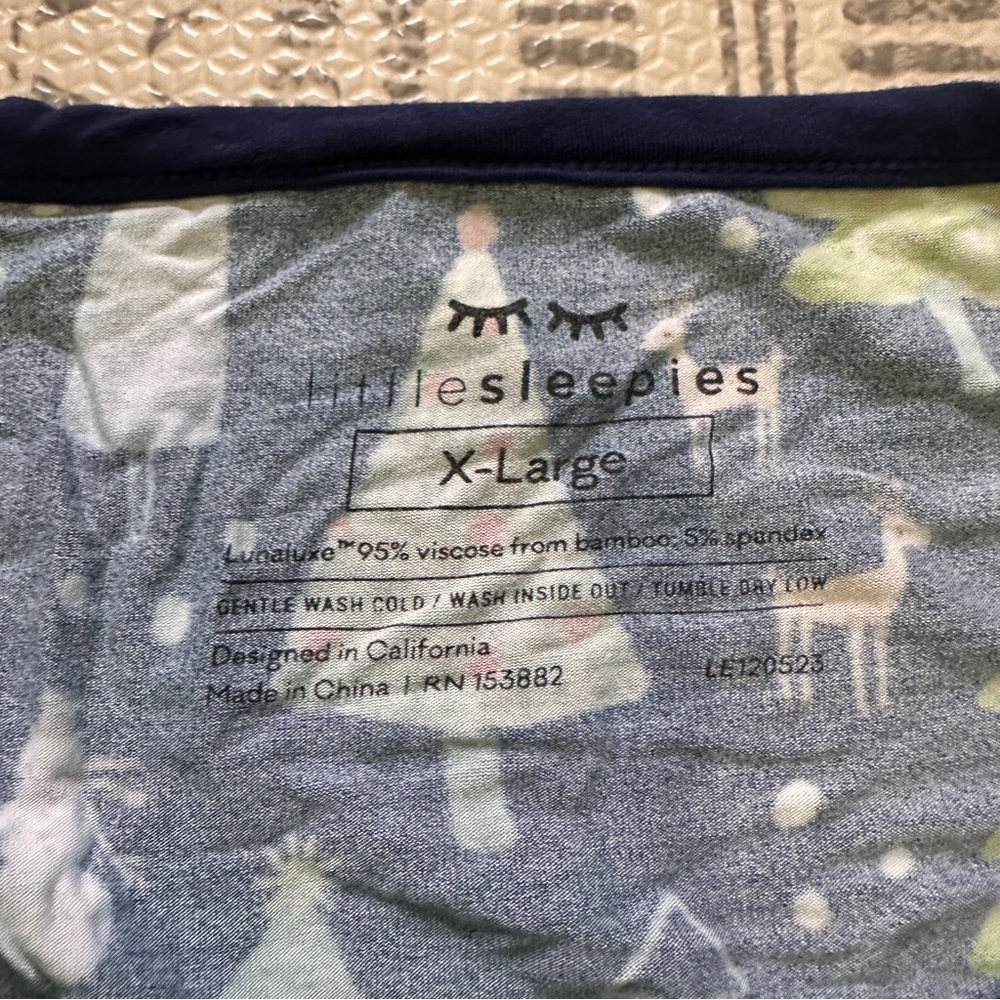 Little Sleepies Merry and Bright Christmas Tree Bamboo Pajama Set XL - Picture 4 of 9